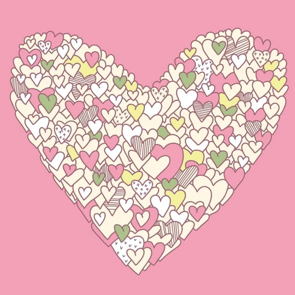 Abstraktní Růžový Symbol Vektoru Srdce Ilustrace Láska Koncept Čáry Ručně — Stockový vektor