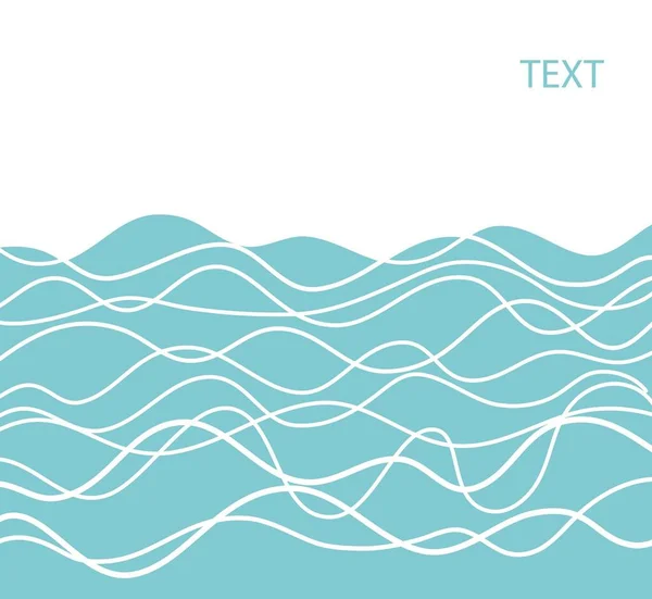 Abstract Ocean Blue Waves Outline Graphic Poster Illustration Sea Blue — ストックベクタ