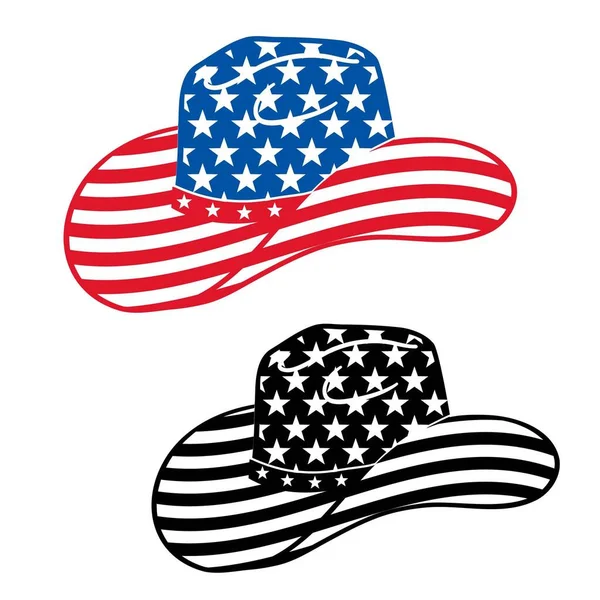 Cowboy Hat American Flag Stylish Decoration Vector Traditional Cowboy Hat — Stock vektor