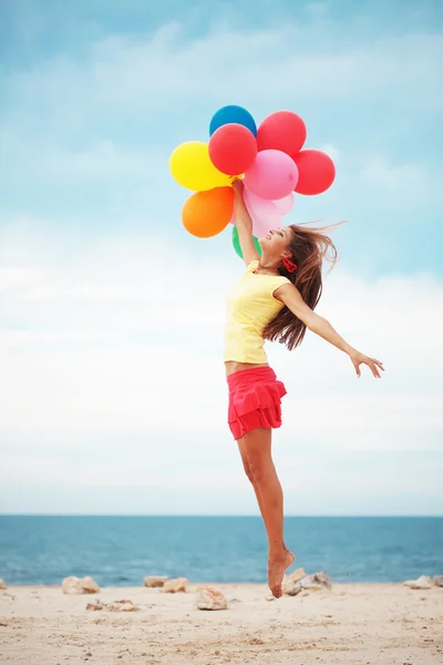 Ragazza con palloncini — Foto Stock