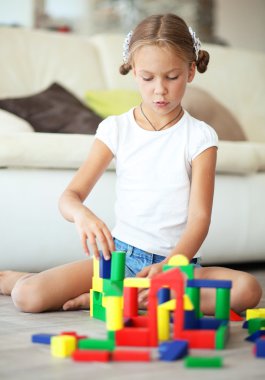 Child playing with blocks