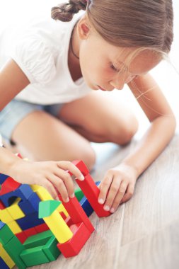 Child playing with blocks