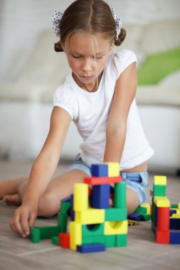 Child playing with blocks