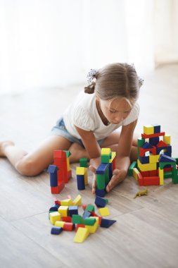 Child playing with blocks