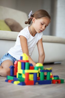 Child playing with blocks