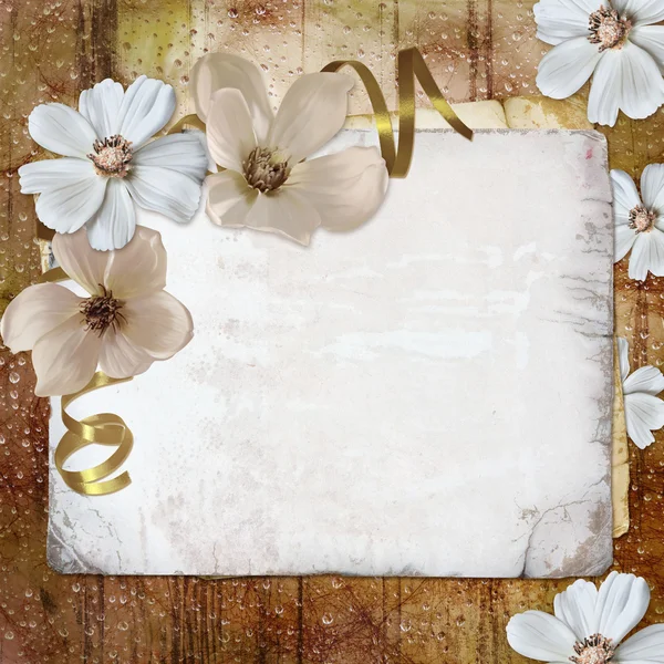 Carte de vœux floral avec place pour votre texte . — Photo