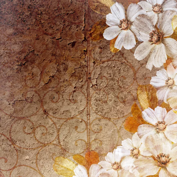 Grunge blommig bakgrund Stockfoto