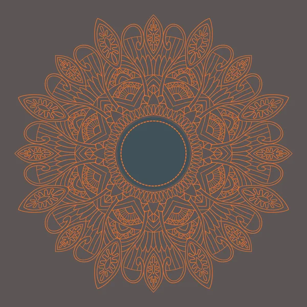 Ornamental round lace in ethnic style — Stock Vector