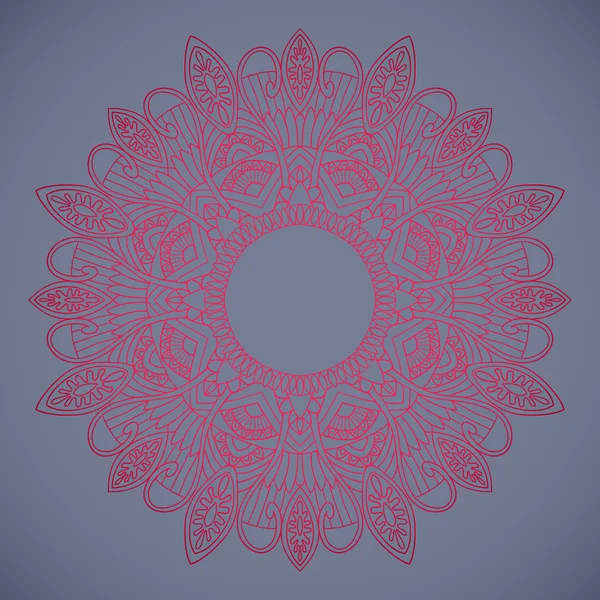 Ornamental round lace in ethnic style — Stock Vector