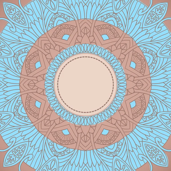 Ornamental round lace in ethnic style — Stock Vector