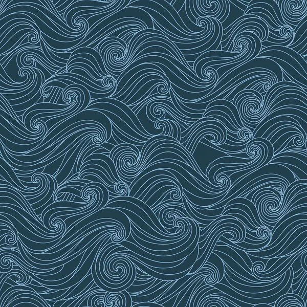 Patrón dibujado a mano abstracto sin costuras, ondas de fondo — Vector de stock