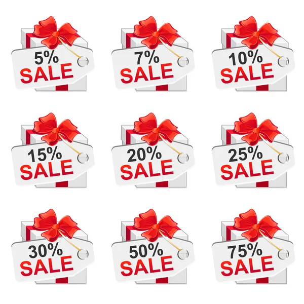 White sale presents set — Stock Vector