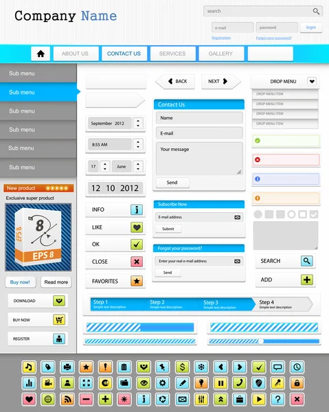 Conjunto de elementos de Web design . — Vetor de Stock