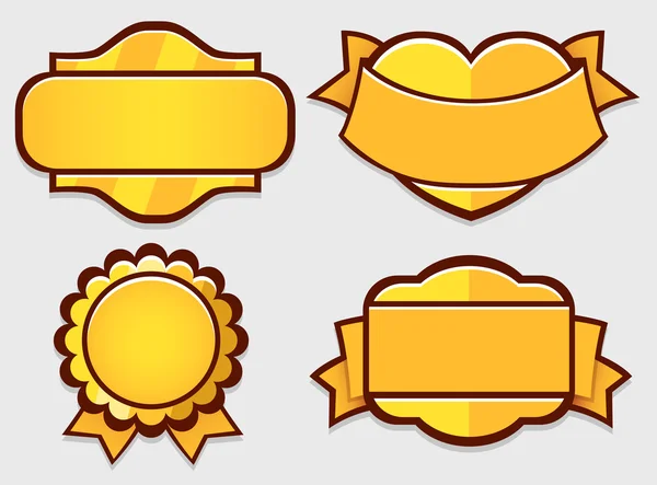 Set of gold vector retro badges — Stock Vector