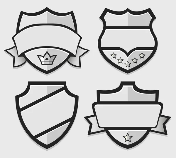 Set of silver vector retro badges — Stock Vector