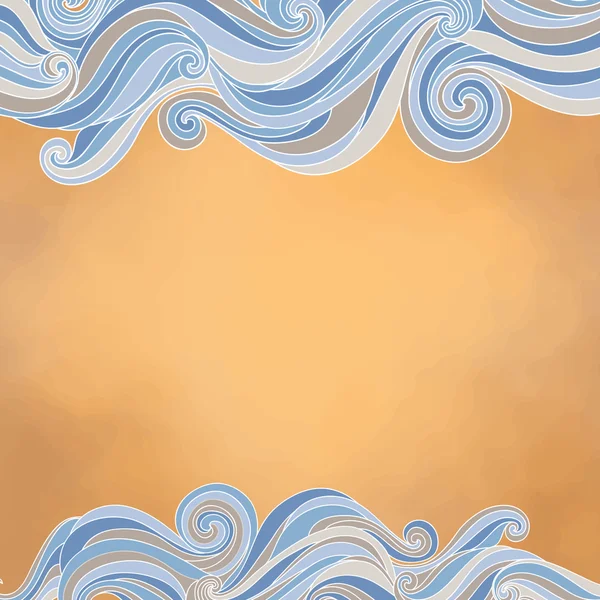 Abstrakter Hintergrund mit Wellen, Papierstruktur und Textfeld — Stockvektor