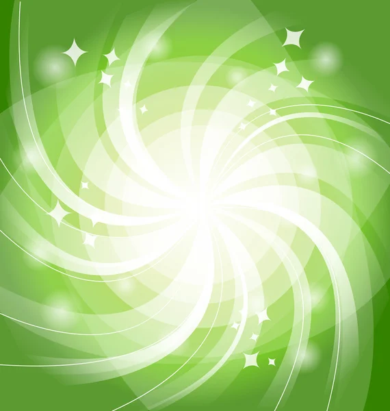 Fondo verde brillante con giro — Vector de stock