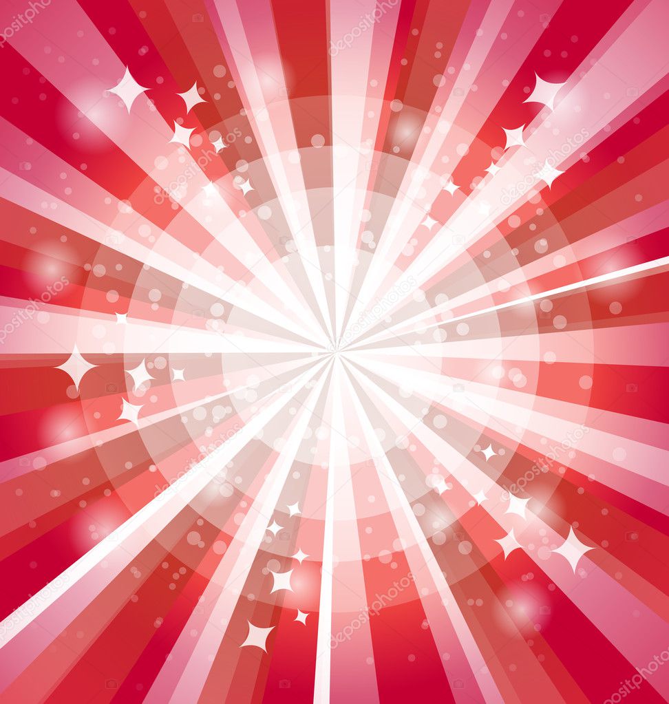 Red bright background with rays