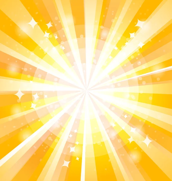 光線と黄色の明るい背景 — ストックベクタ