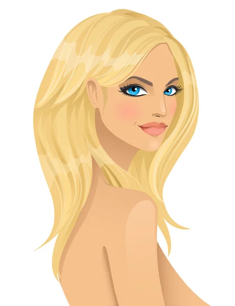 Hermosa chica en estilo de moda sobre fondo blanco — Vector de stock