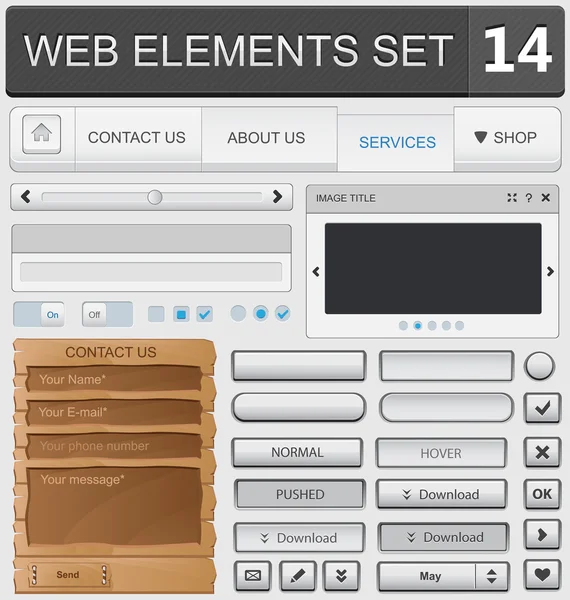 Juego de elementos de diseño web — Archivo Imágenes Vectoriales