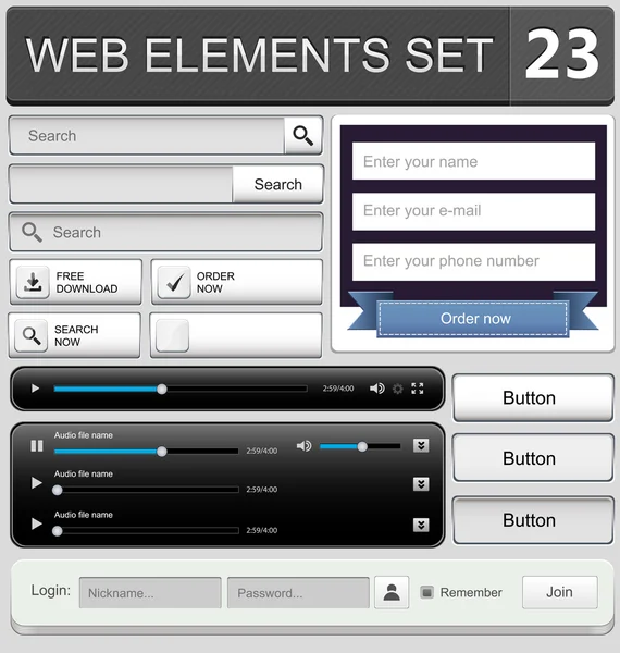 Web design elements set — Stock Vector