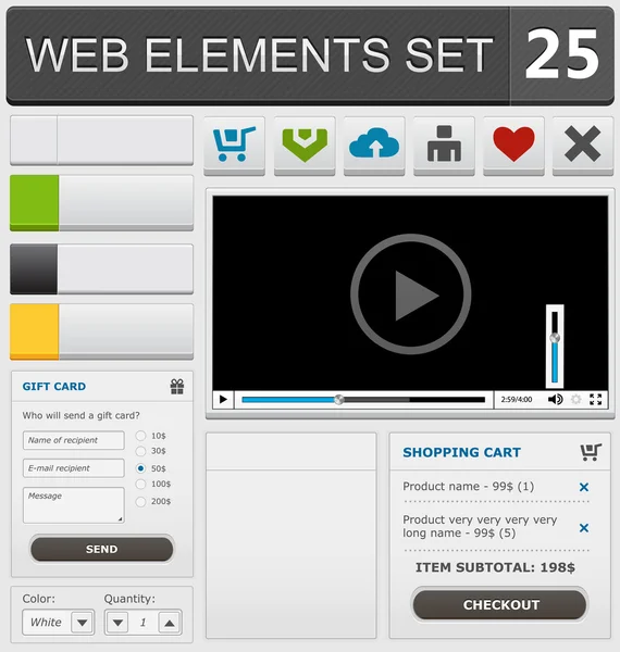 Web design elements set — Stock Vector