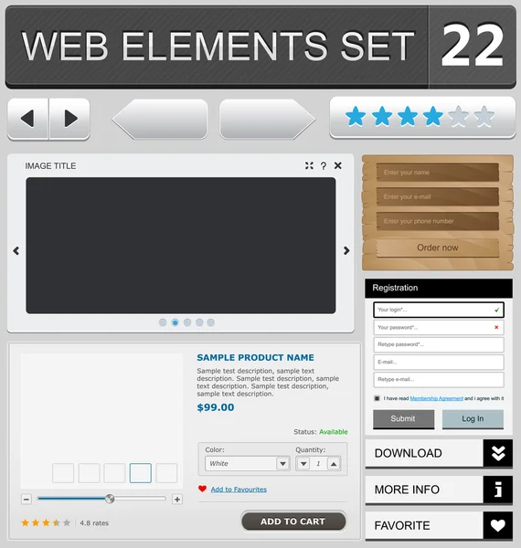 Ensemble d'éléments de conception Web — Image vectorielle