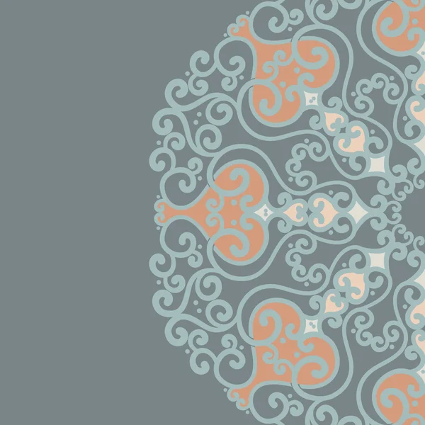 Encaje redondo ornamental en estilo fantasía — Vector de stock