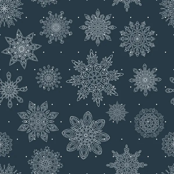 Seamless pattern with snowflakes — Stock Vector
