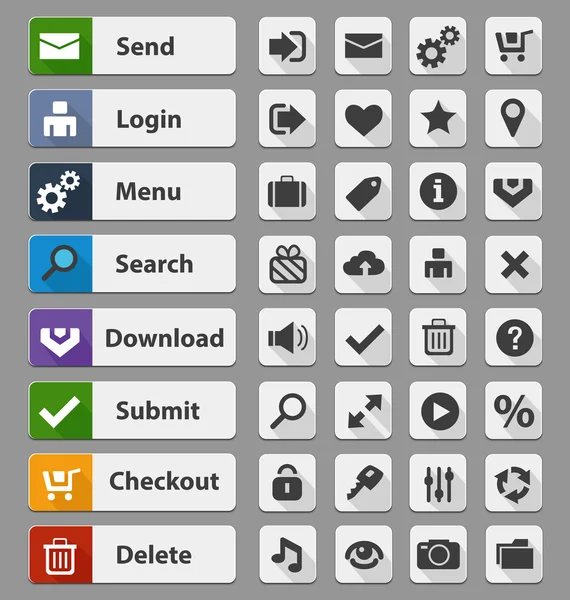 Czarny www projekt przyciski zestaw — Wektor stockowy