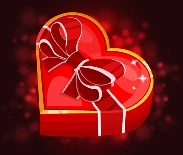 Červené srdce box — Stockový vektor