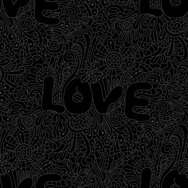 Textura de amor sin costura vectorial con flores abstractas — Vector de stock