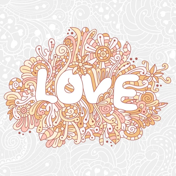 Textura de amor sin costura vectorial con flores abstractas — Vector de stock