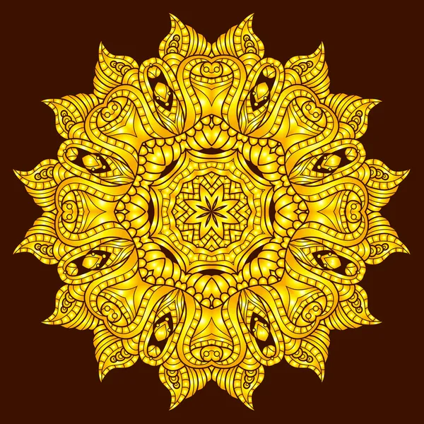 Vector textur med abstrakt blommor guld — Stock vektor