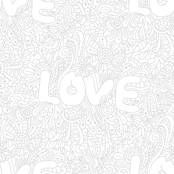 Textura de amor sin costura vectorial con flores abstractas — Archivo Imágenes Vectoriales