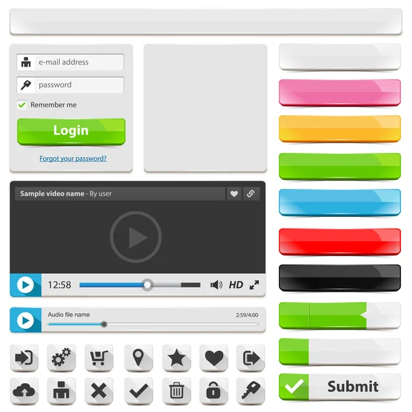 Juego de elementos de diseño web . — Archivo Imágenes Vectoriales