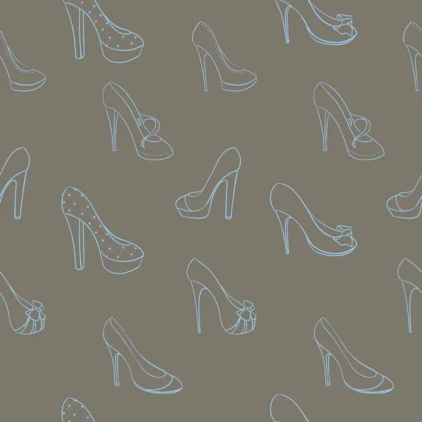 Fond sans couture avec des chaussures dans le style croquis — Image vectorielle