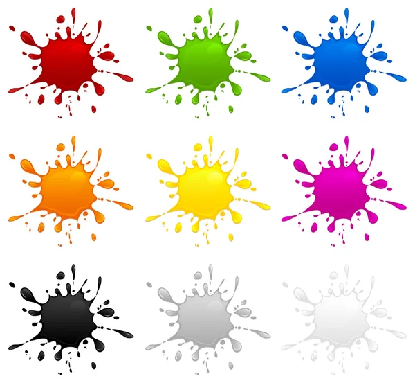 Set kleur inkblots — Stockvector