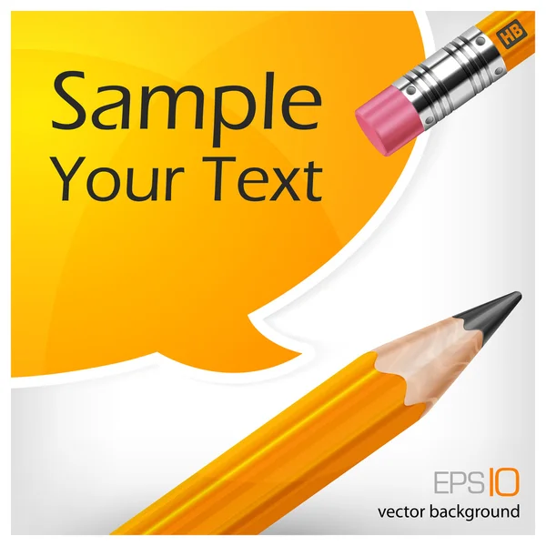 Speech bubbles & pencil with text — Stock Vector