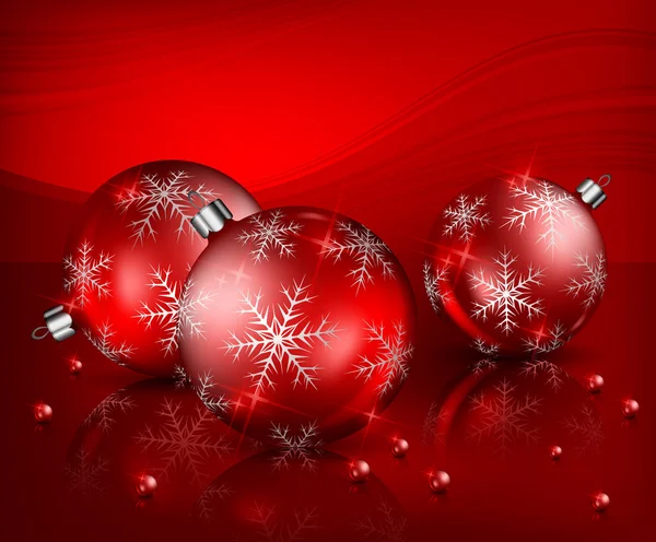 在红色的珠子圣诞球 — 图库矢量图片