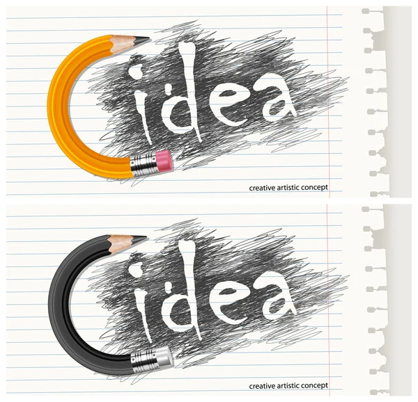 Lettres dessinées à la main avec crayon rond & texte — Image vectorielle