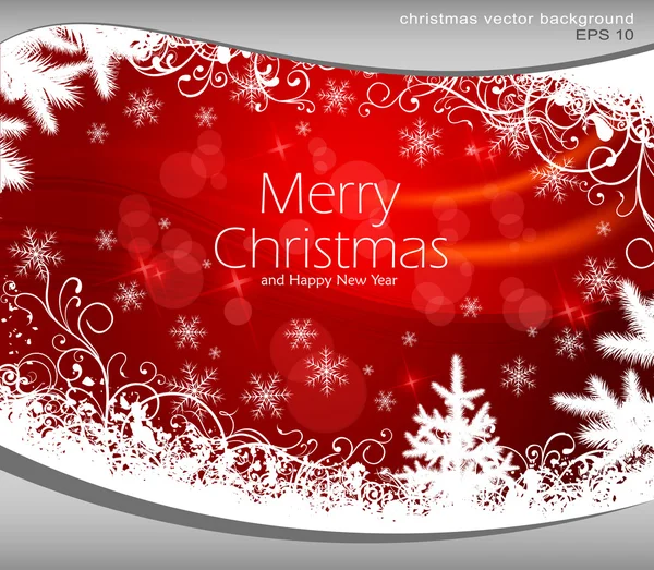 Christmas background in red & text — Stock Vector