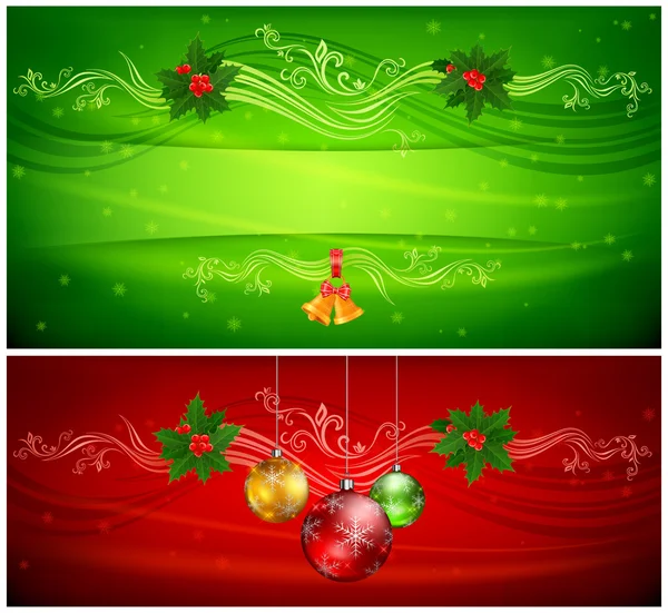 Fondo y texto de Navidad de dos colores — Vector de stock