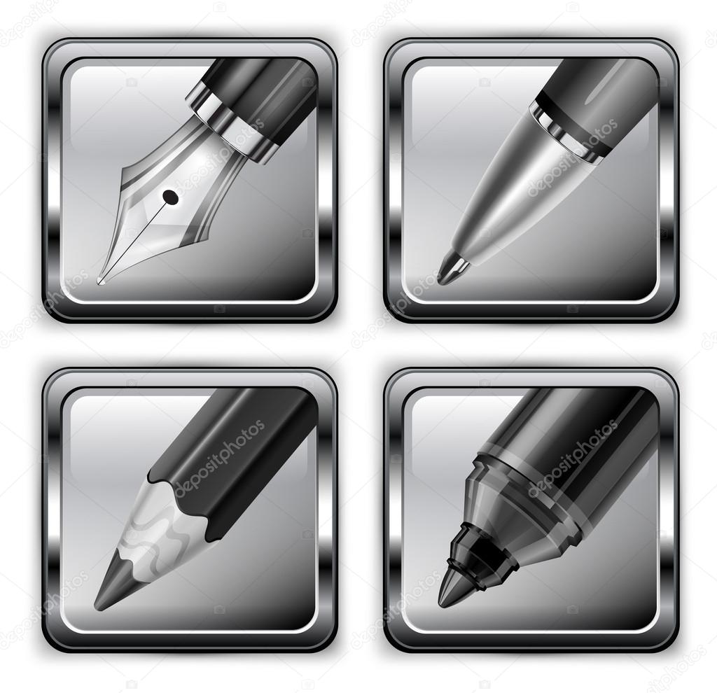 Square pen icons