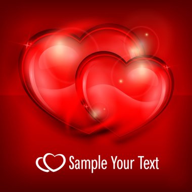 kırmızı & metin üzerinde iki kalp