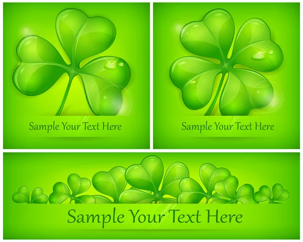 Clover leaves on green — Stock Vector