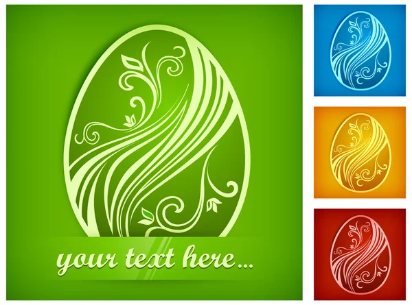 Malovaný velikonoční vajíčko na barevné & text — Stockový vektor
