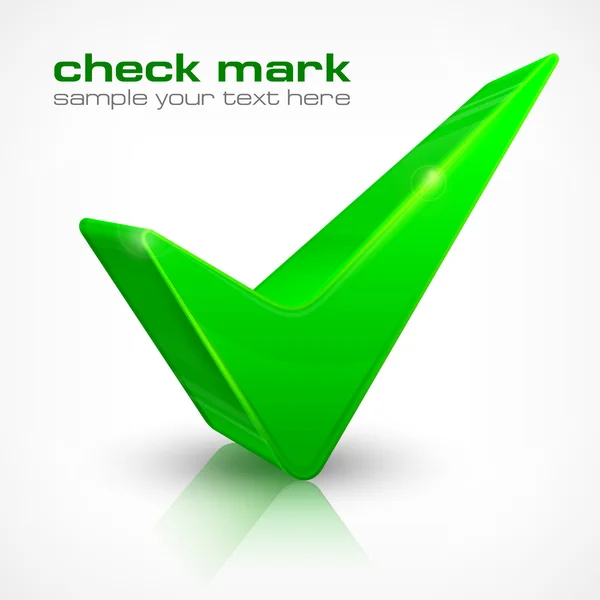 Check mark op wit — Stockvector