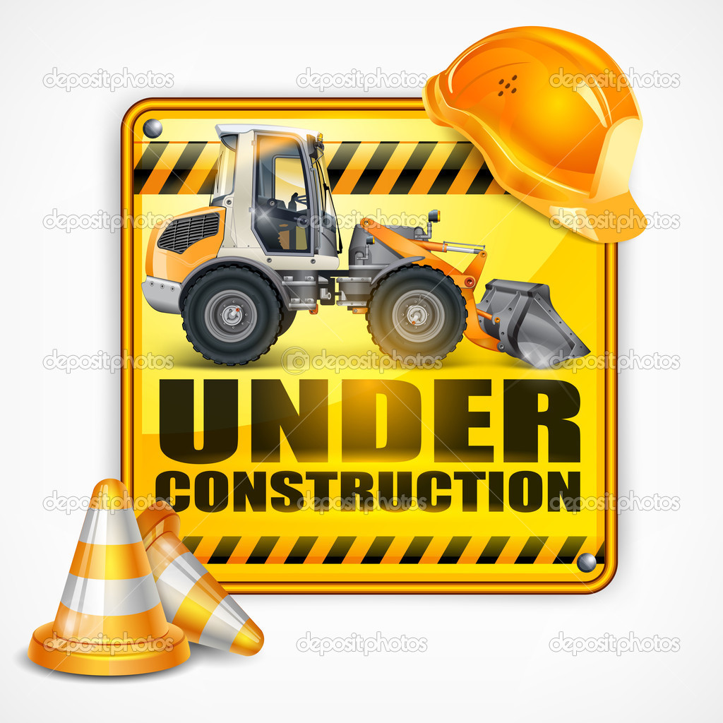 Under construction sign square